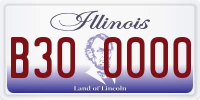 IL license plate B300000