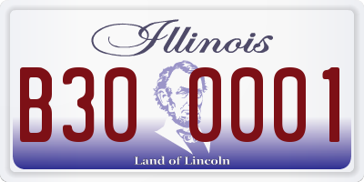 IL license plate B300001