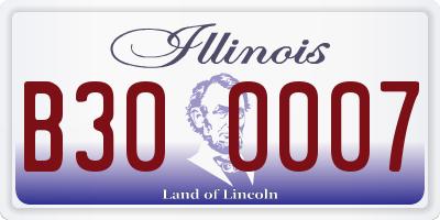 IL license plate B300007
