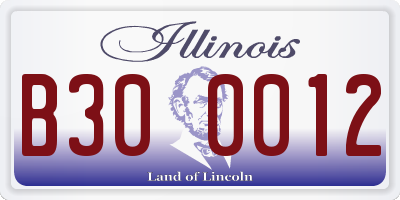 IL license plate B300012