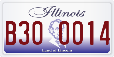 IL license plate B300014