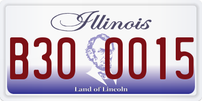 IL license plate B300015