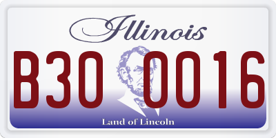 IL license plate B300016