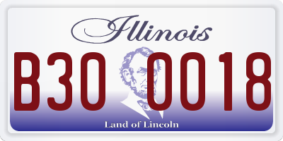 IL license plate B300018