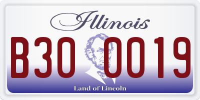 IL license plate B300019