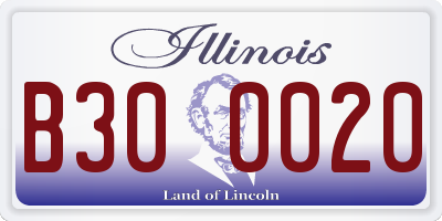 IL license plate B300020
