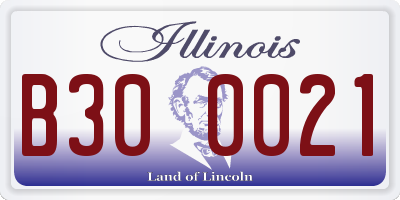 IL license plate B300021