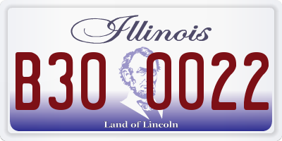 IL license plate B300022