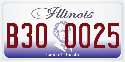 IL license plate B300025