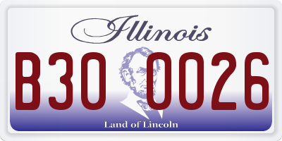 IL license plate B300026