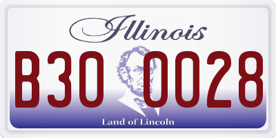 IL license plate B300028