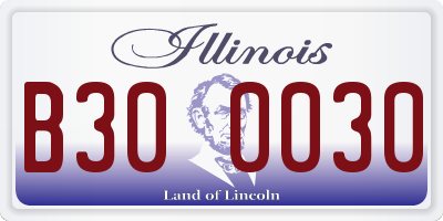 IL license plate B300030