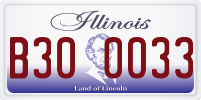 IL license plate B300033