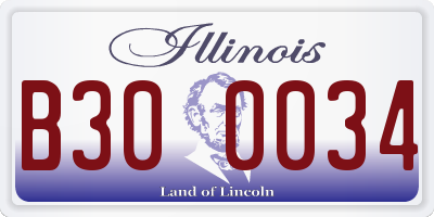 IL license plate B300034