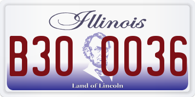 IL license plate B300036