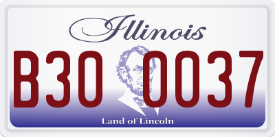 IL license plate B300037