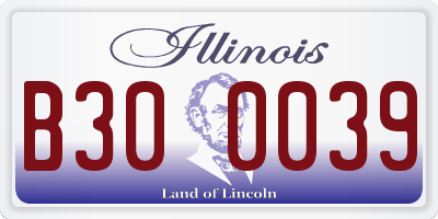 IL license plate B300039
