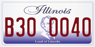 IL license plate B300040
