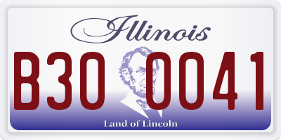 IL license plate B300041