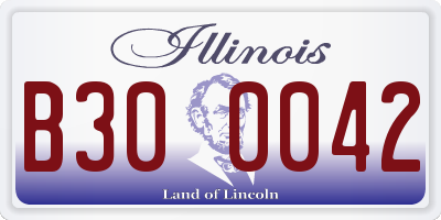 IL license plate B300042