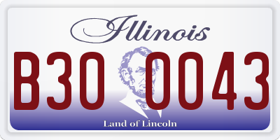 IL license plate B300043