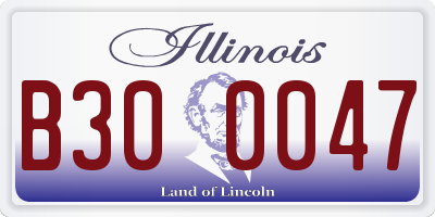 IL license plate B300047