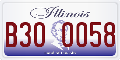 IL license plate B300058
