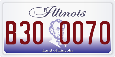 IL license plate B300070