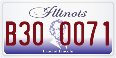 IL license plate B300071