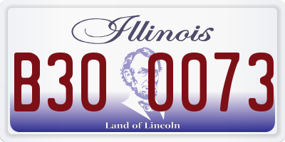 IL license plate B300073