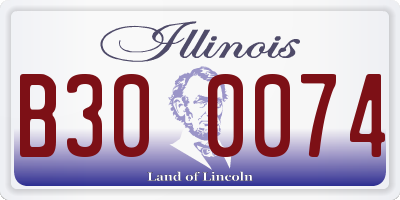 IL license plate B300074