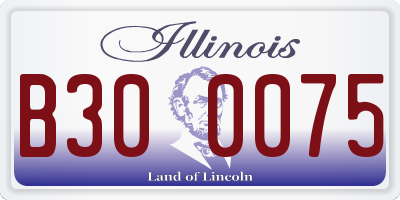 IL license plate B300075