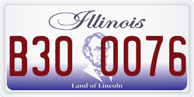 IL license plate B300076