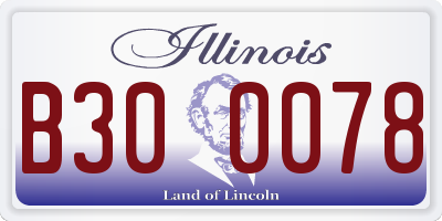 IL license plate B300078