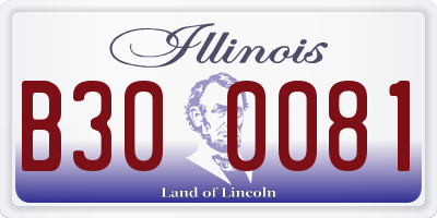 IL license plate B300081