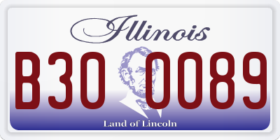 IL license plate B300089