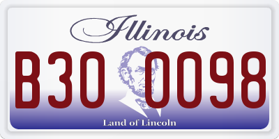 IL license plate B300098