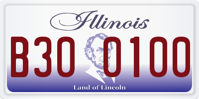 IL license plate B300100