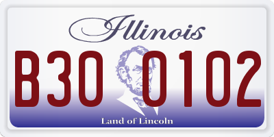 IL license plate B300102