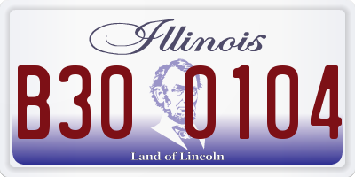 IL license plate B300104