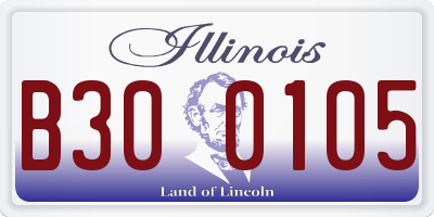 IL license plate B300105