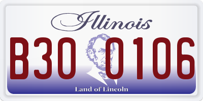IL license plate B300106