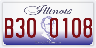IL license plate B300108
