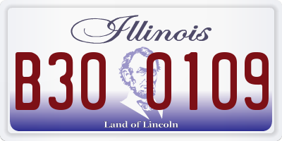 IL license plate B300109