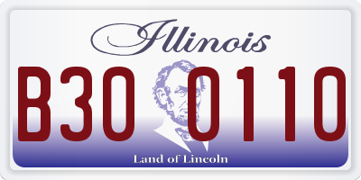 IL license plate B300110