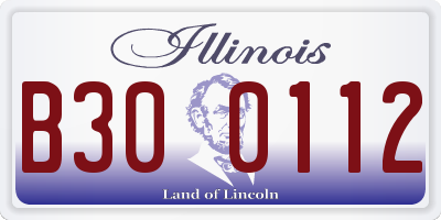 IL license plate B300112