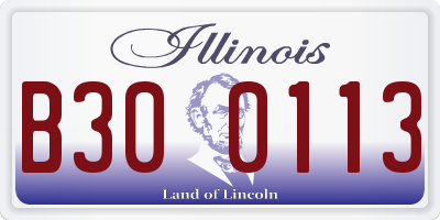 IL license plate B300113