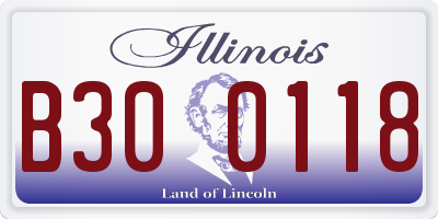 IL license plate B300118
