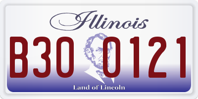 IL license plate B300121