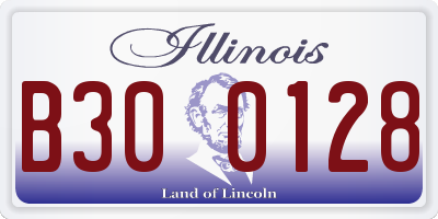IL license plate B300128
